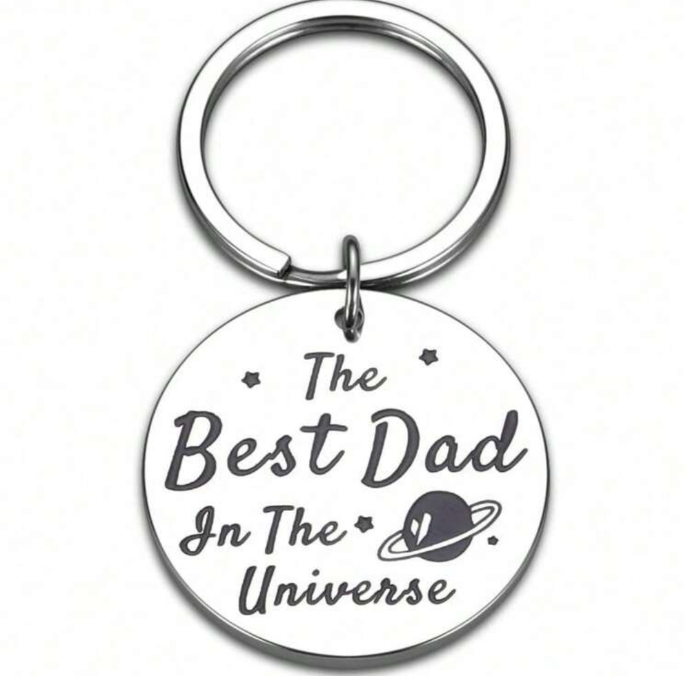 3/$25 The Best Dad In The Universe Stainless Steel Keychain NEW